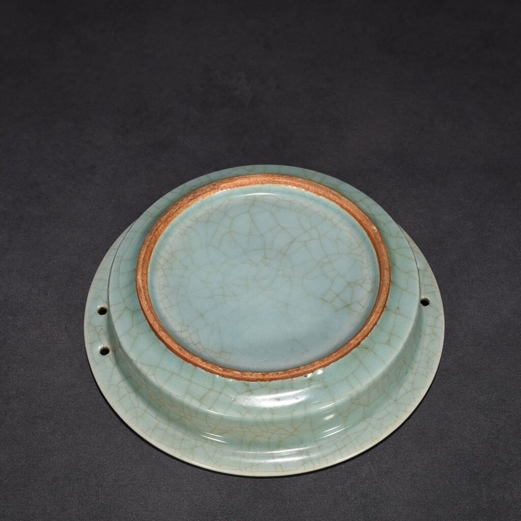Song Dynasty Longquan kiln pink celadon five-tube lamp