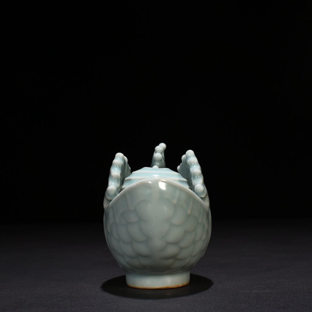 Song Dynasty Longquan kiln pink celadon glaze Capricorn-shaped water bowl