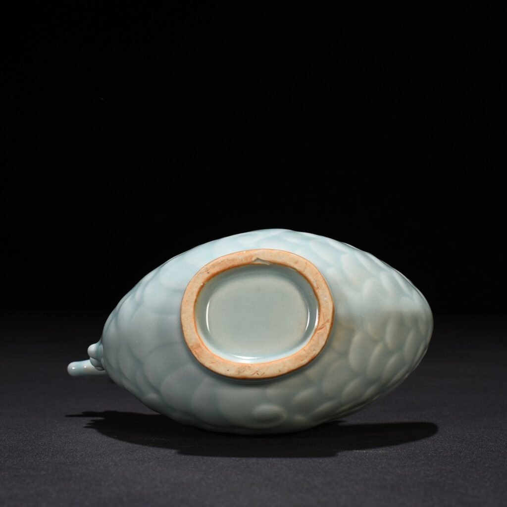 Song Dynasty Longquan kiln pink celadon glaze Capricorn-shaped water bowl