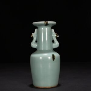 Song Dynasty Longquan kiln pink green glaze dotted phoenix ear vase