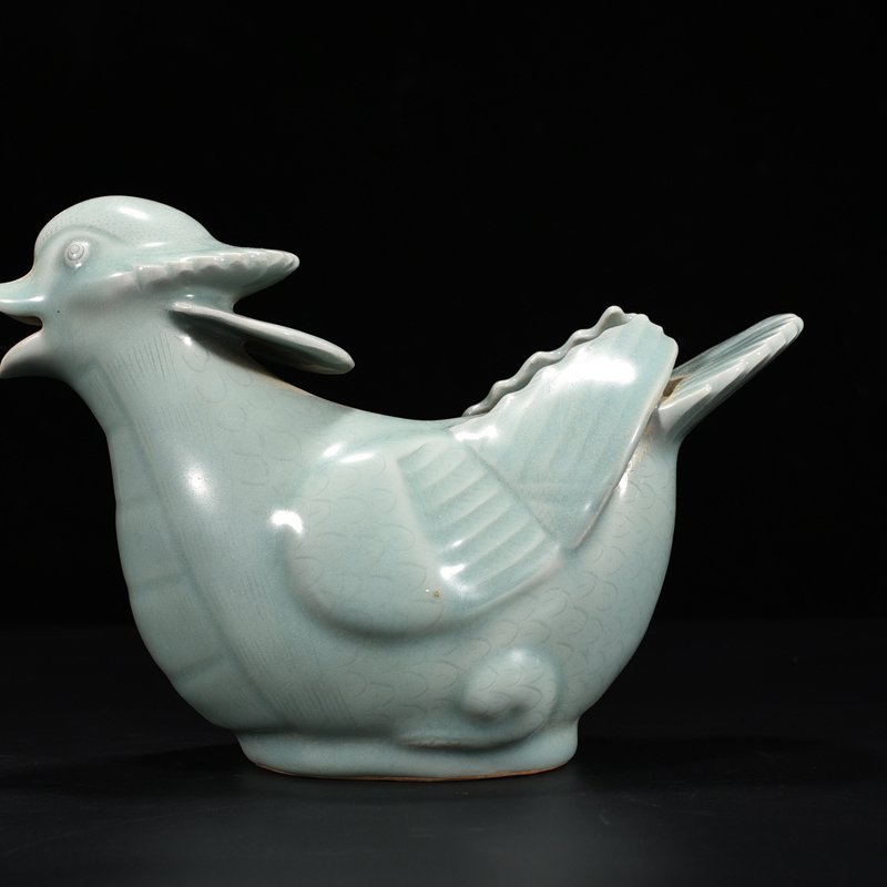 Song Dynasty Longquan kiln pink celadon glaze mandarin duck water drop inkstone
