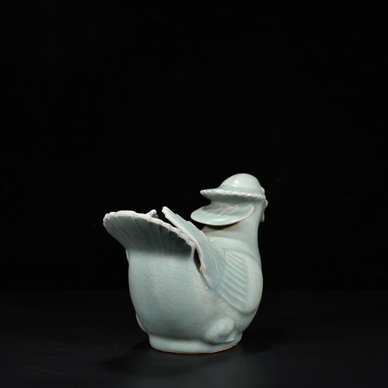 Song Dynasty Longquan kiln pink celadon glaze mandarin duck water drop inkstone