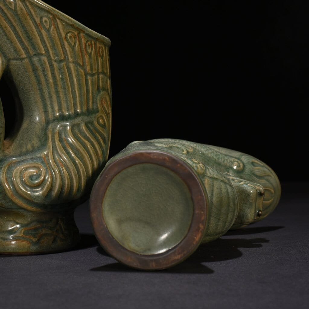Song Dynasty Longquan Kiln Dragon and Phoenix Jue Cup