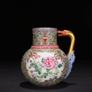 Qing Dynasty Qianlong Gu Yuexuan pastel window flower peony pattern flower water