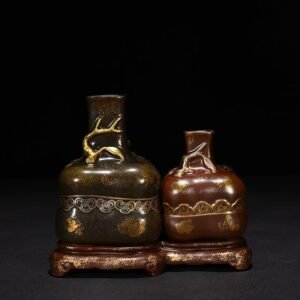 Qing Dynasty Qianlong bronze glaze double bottle