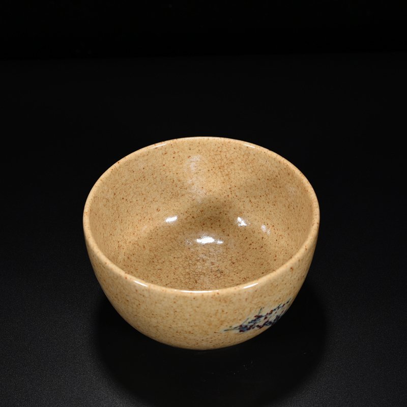 Qing Dynasty Qianlong Ge glazed blue and white underglaze red flower and bird bowl