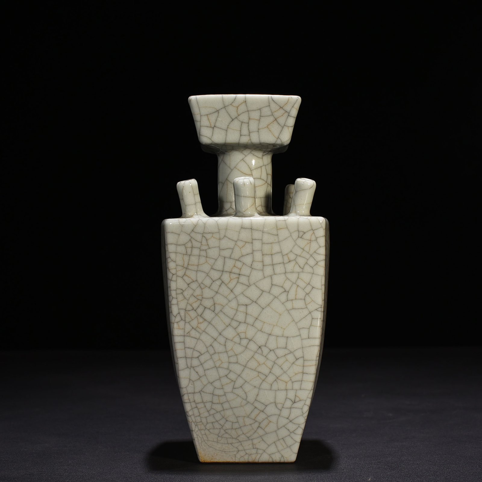 Qing Dynasty Qianlong official kiln six-tube square vase
