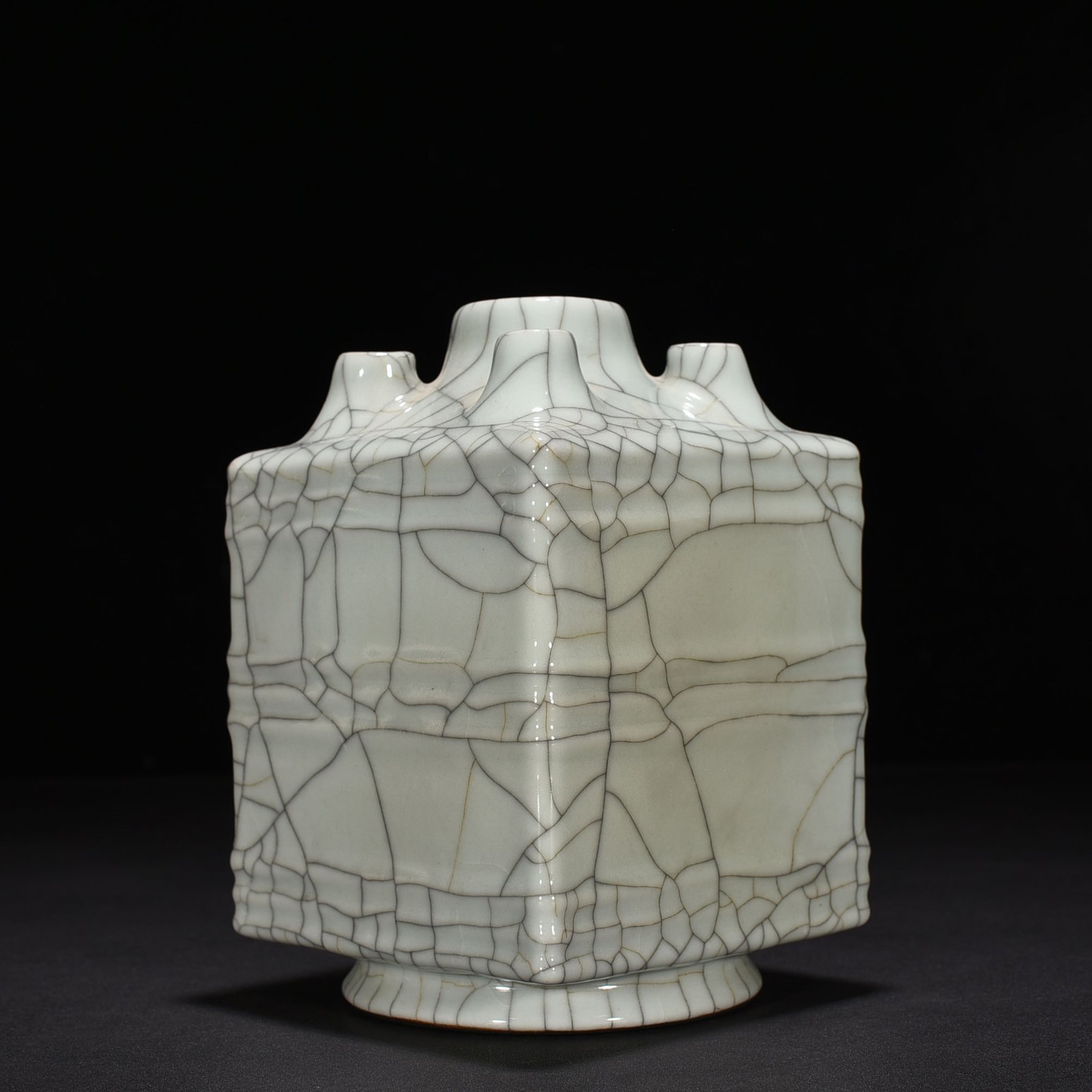 Qing Dynasty Qianlong official glaze five-tube square vase