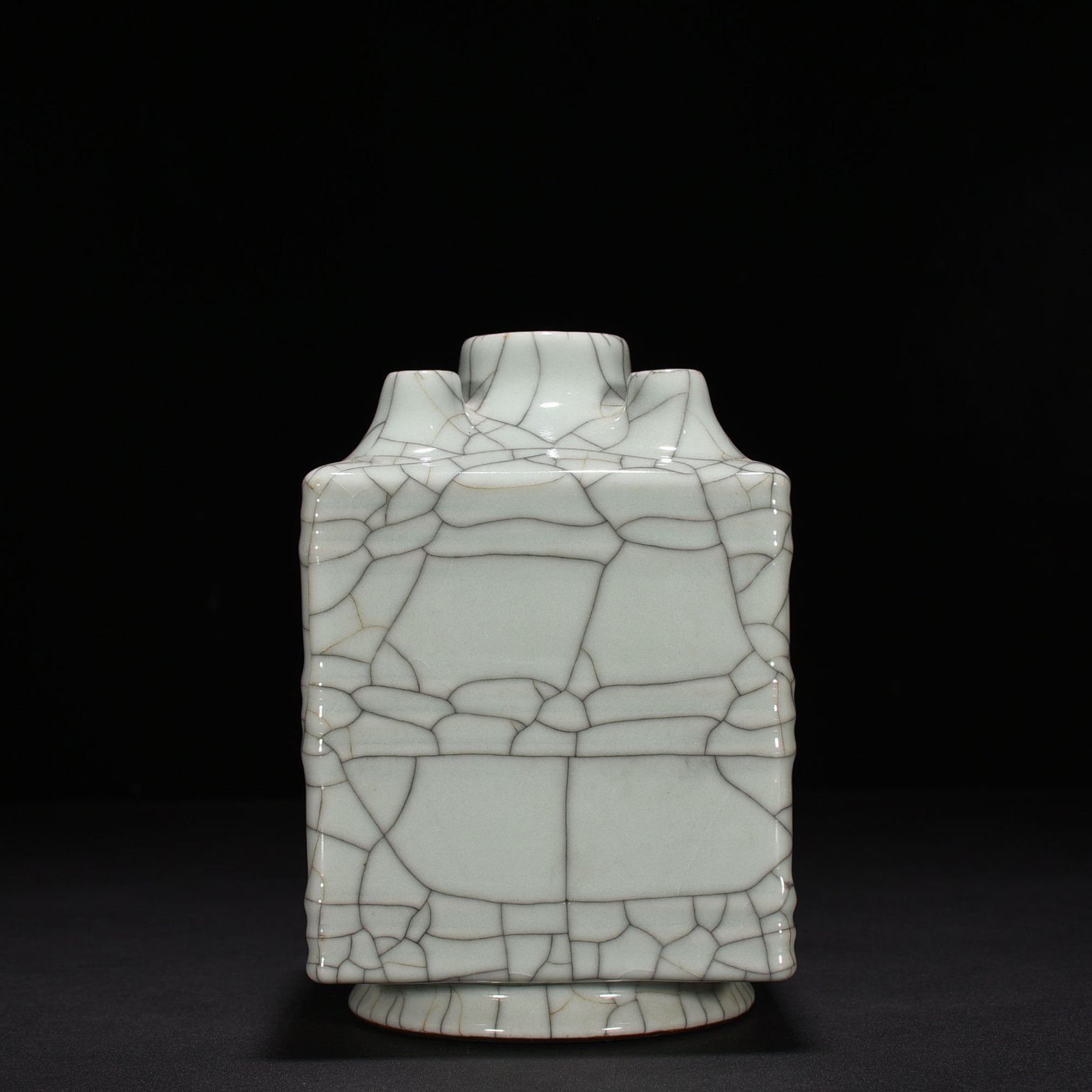 Qing Dynasty Qianlong official glaze five-tube square vase
