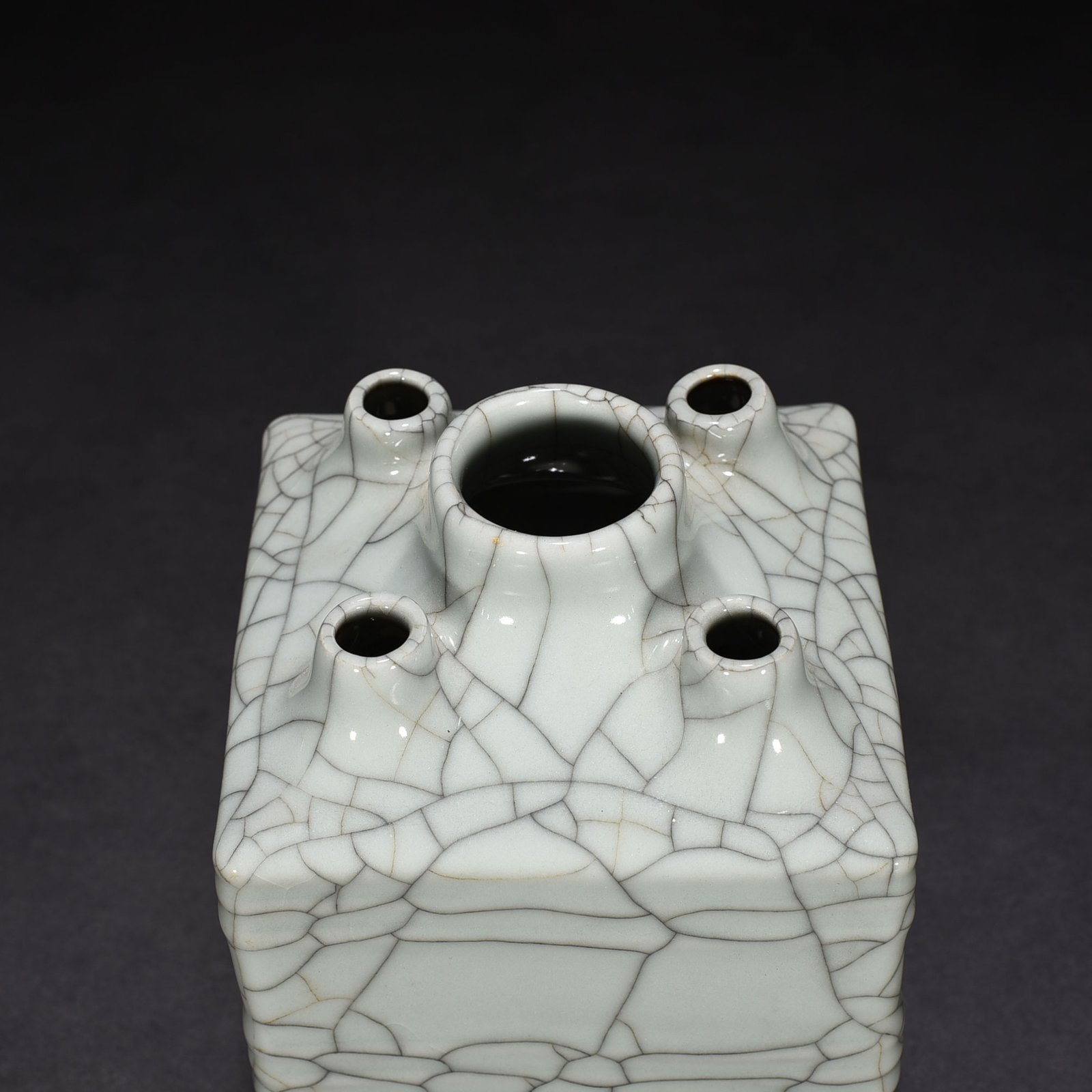 Qing Dynasty Qianlong official glaze five-tube square vase