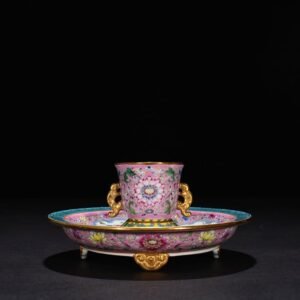 Qing Dynasty Qianlong Imperial Enamel Flower Pattern Cup Holder