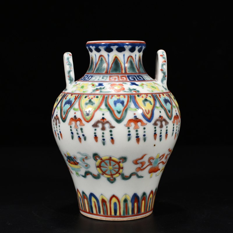 Qing Dynasty Qianlong Doucai Buddhist Eight-Treasure  Zun