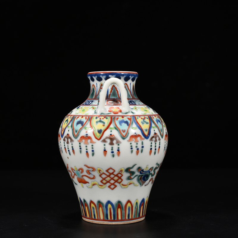 Qing Dynasty Qianlong Doucai Buddhist Eight-Treasure  Zun