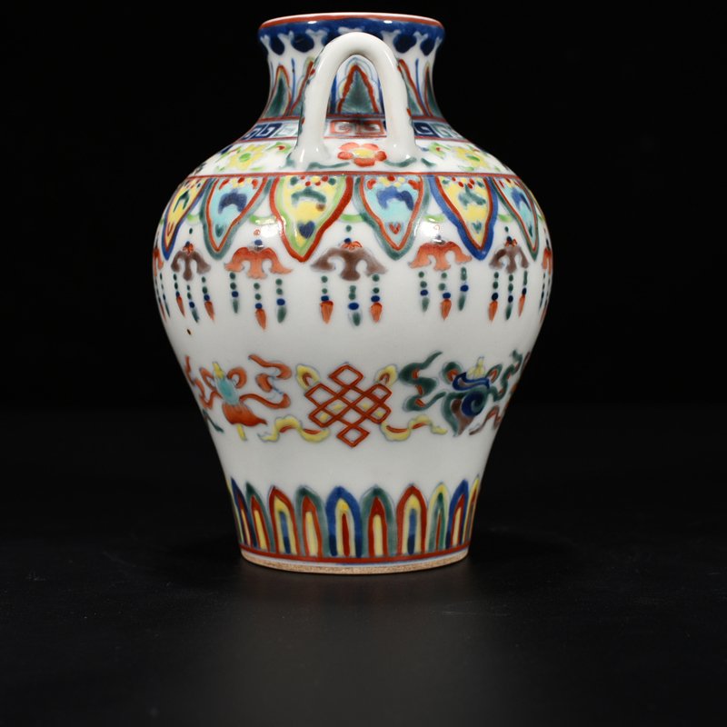 Qing Dynasty Qianlong Doucai Buddhist Eight-Treasure  Zun