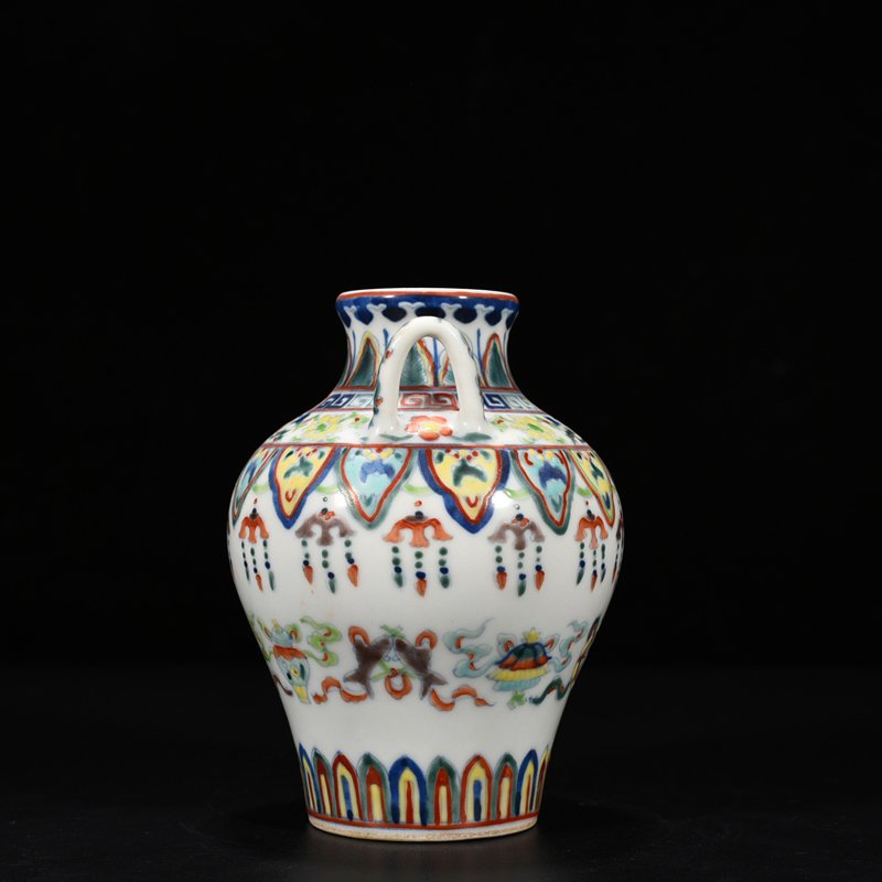 Qing Dynasty Qianlong Doucai Buddhist Eight-Treasure  Zun