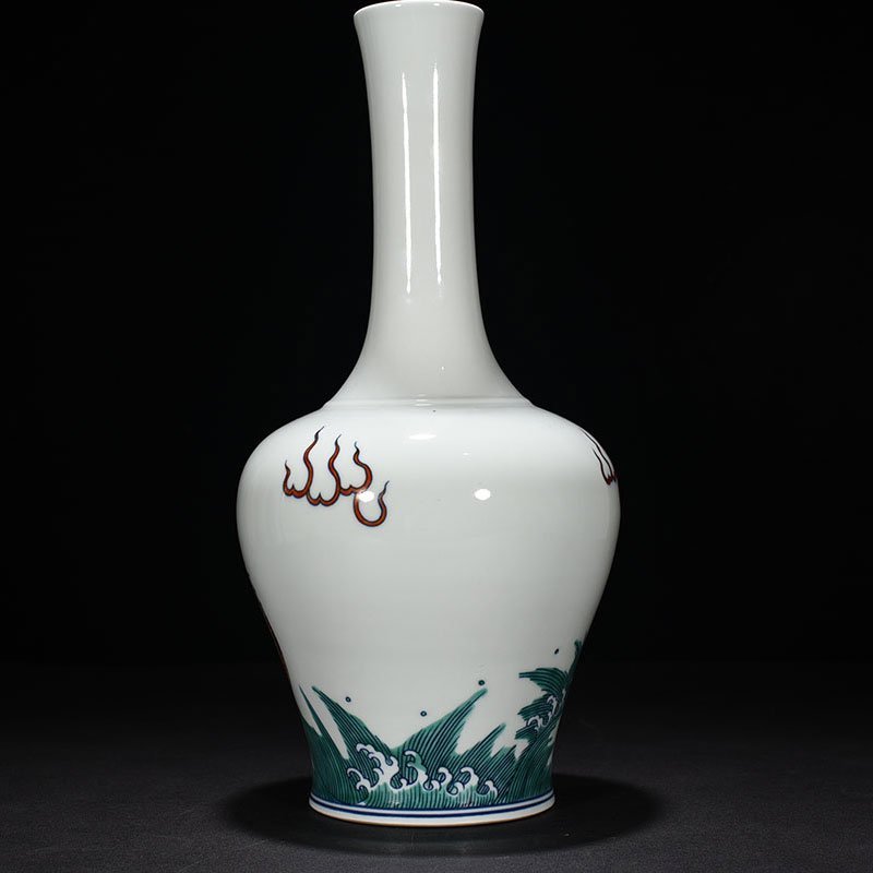 Qing Dynasty Qianlong Doucai Rattle with Sea Water Dragon Pattern