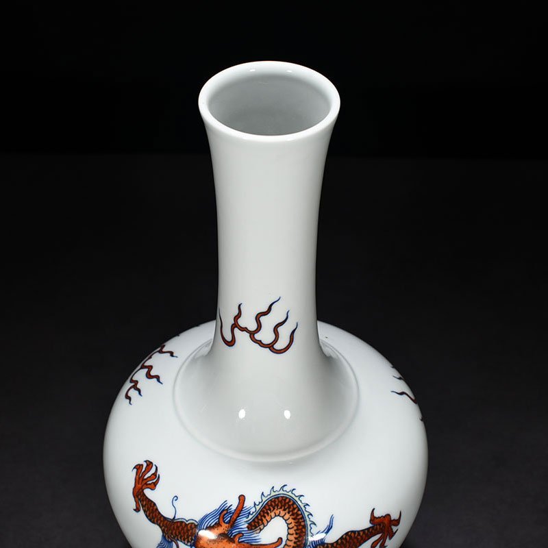 Qing Dynasty Qianlong Doucai Rattle with Sea Water Dragon Pattern