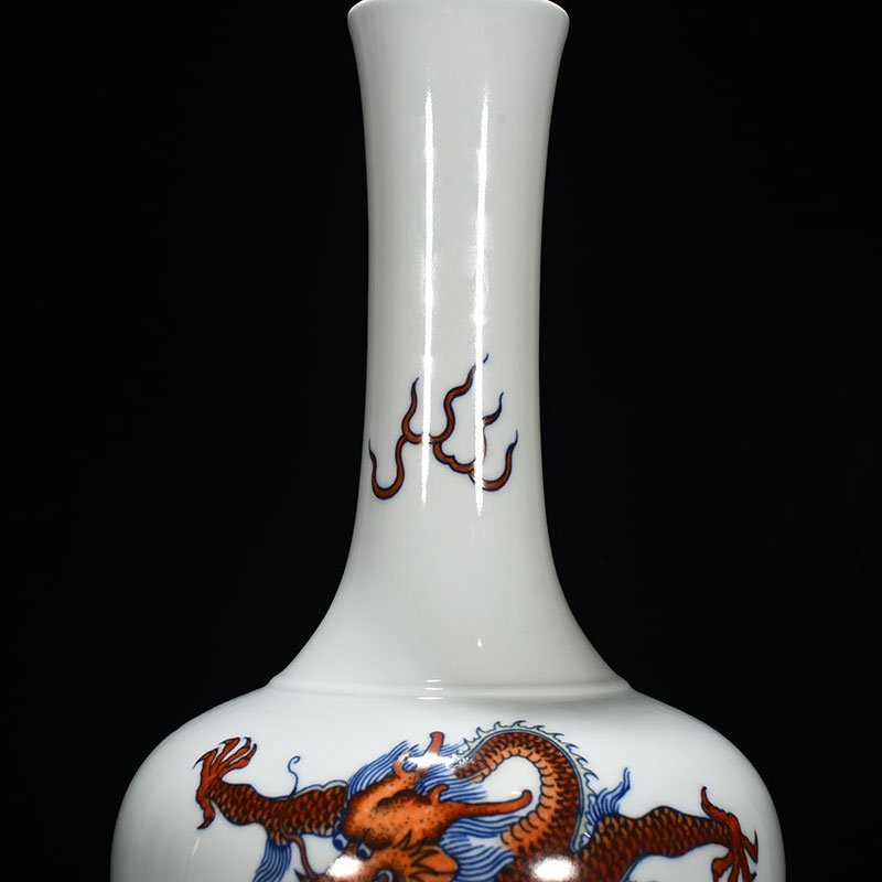 Qing Dynasty Qianlong Doucai Rattle with Sea Water Dragon Pattern