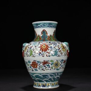 Qing Dynasty Qianlong period doucai porcelain colorful vase