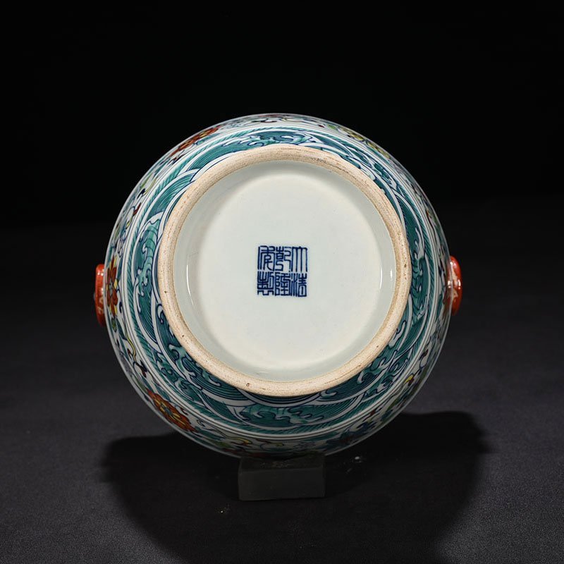 Qing Dynasty Qianlong period doucai porcelain colorful vase