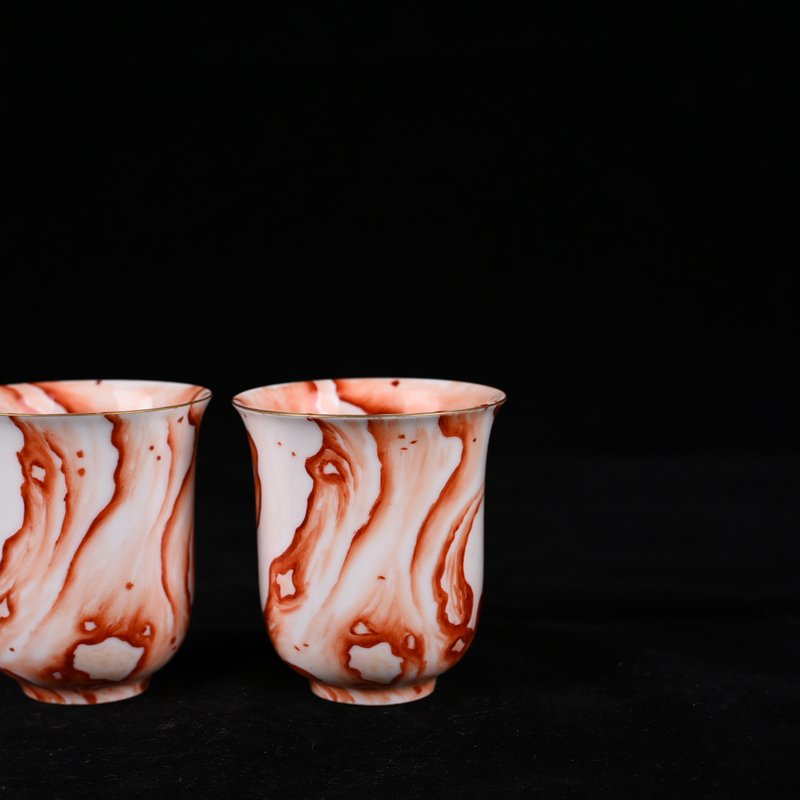 Qing Dynasty Qianlong Wood Grain Poetry Cup Antique Vase