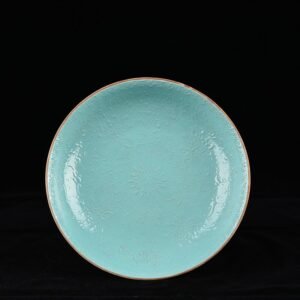 Qing Dynasty Qianlong turquoise green glazed flower plate