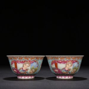 Qing Dynasty Qianlong enamel beauty belt Western figure pattern bowl