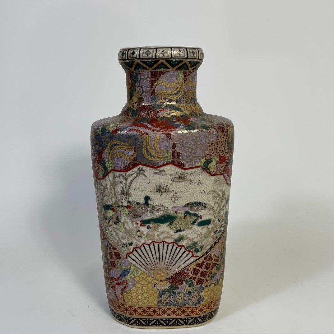 Qing Dynasty Qianlong enamel vase with flower and bird patterns