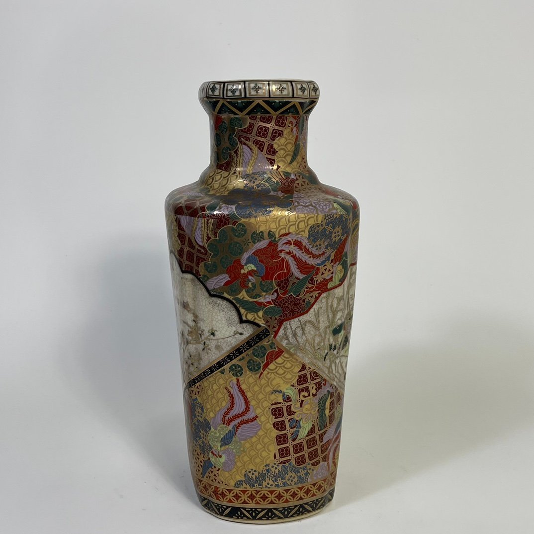 Qing Dynasty Qianlong enamel vase with flower and bird patterns