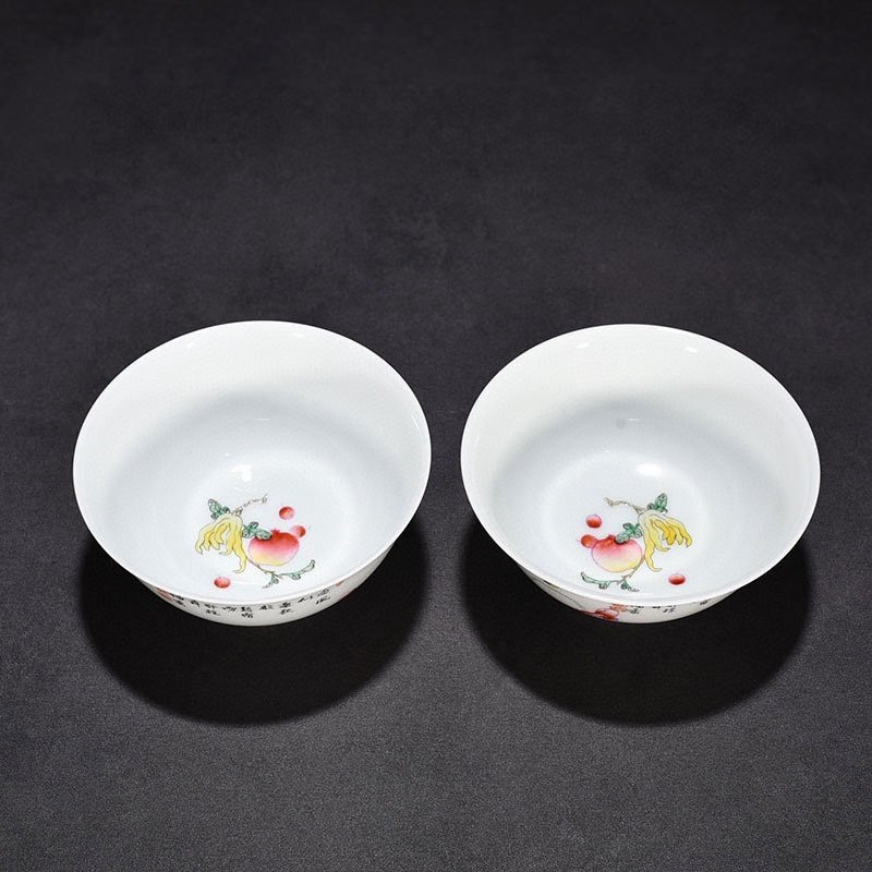 Qing Dynasty Qianlong enamel poppy flower pattern bowl