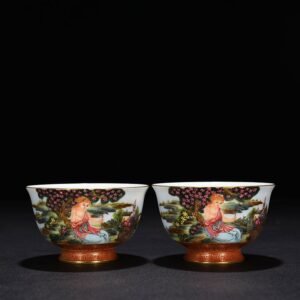 Qing Dynasty Qianlong enamel cup with Western character pattern