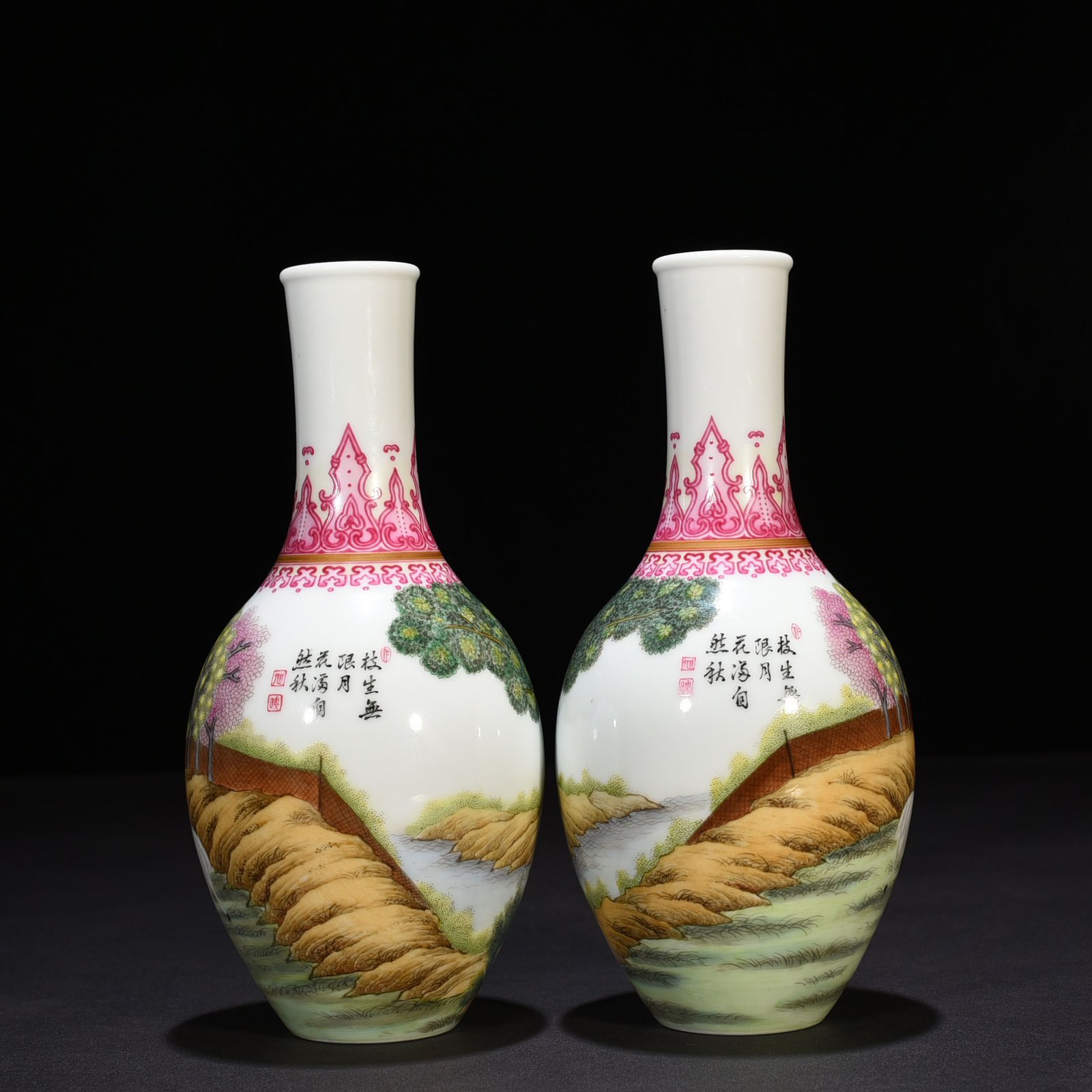 Qing Dynasty Qianlong enamel vase with Western figure pattern