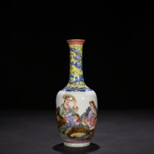 Qing Dynasty Qianlong enamel Western human pattern vase
