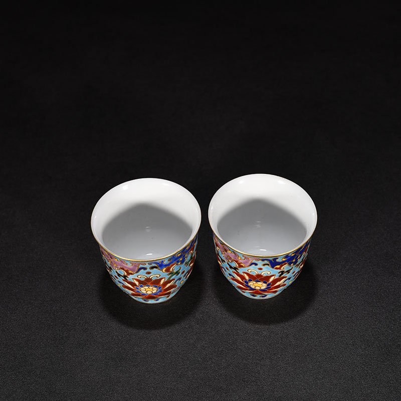 Qing Dynasty Qianlong porcelain body enamel cup with branches
