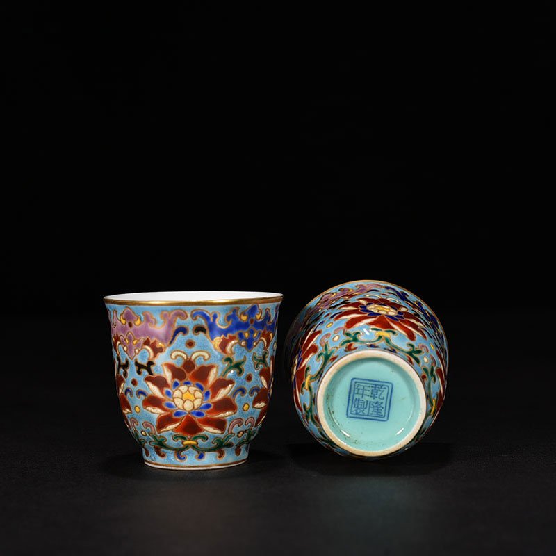 Qing Dynasty Qianlong porcelain body enamel cup with branches