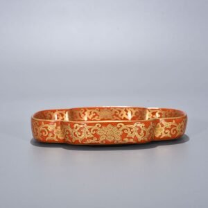 Qing Dynasty Qianlong period aluminum red gilding wash
