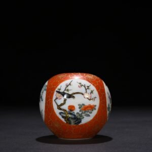 Qing Dynasty Qianlong alum red gold painted water bowl
