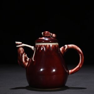 Qing Dynasty Qianlong Festival red-glazed ruby ​​red teapot