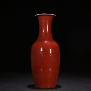 Qing Dynasty Qianlong memorial red glaze vase