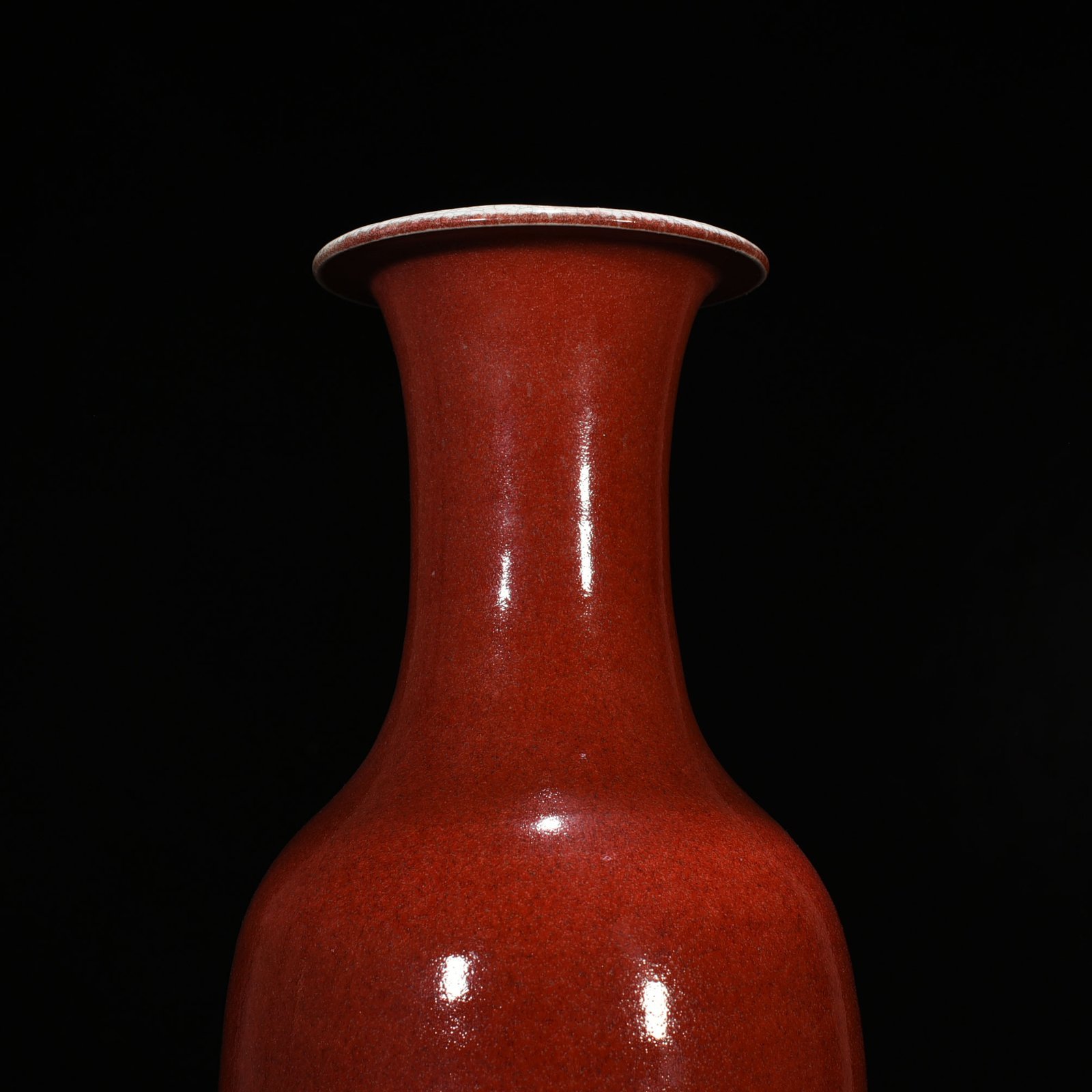 Qing Dynasty Qianlong memorial red glaze vase
