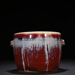 Qing Dynasty Qianlong reign of the Red glaze kiln vat made during the