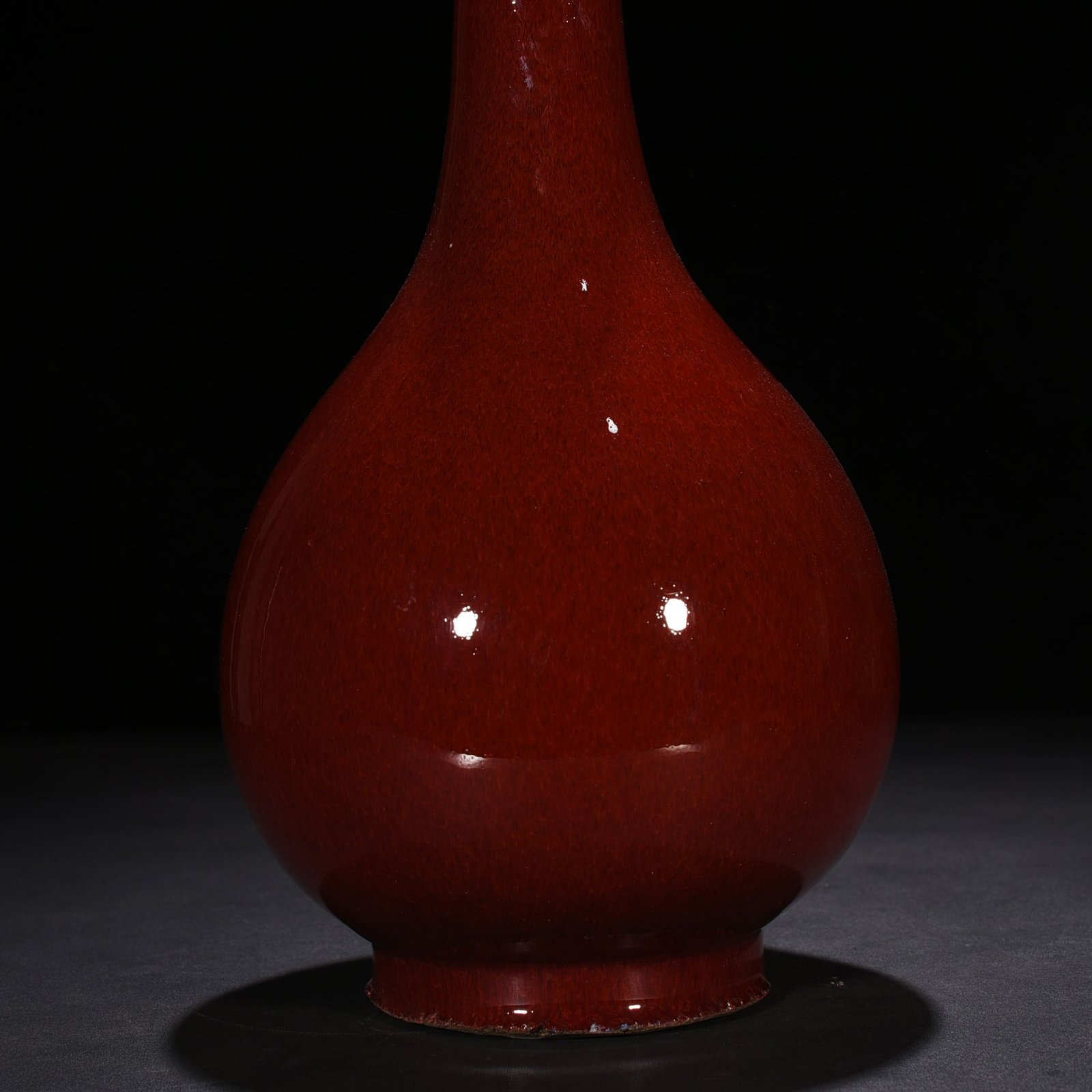 Qing Dynasty Qianlong period of the Red-glazed bile vase