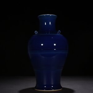 Qing Dynasty Qianlong Festival Blue Glaze Three Series Zun