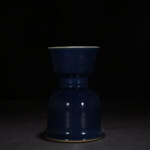 Qing Dynasty Qianlong Festival Blue Glaze Candle Holder