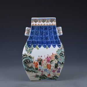 Qing Dynasty Qianlong pastel square pot with baby's play pattern