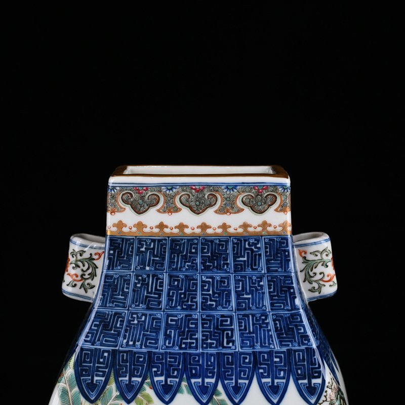 Qing Dynasty Qianlong pastel square vase with baby’s play pattern