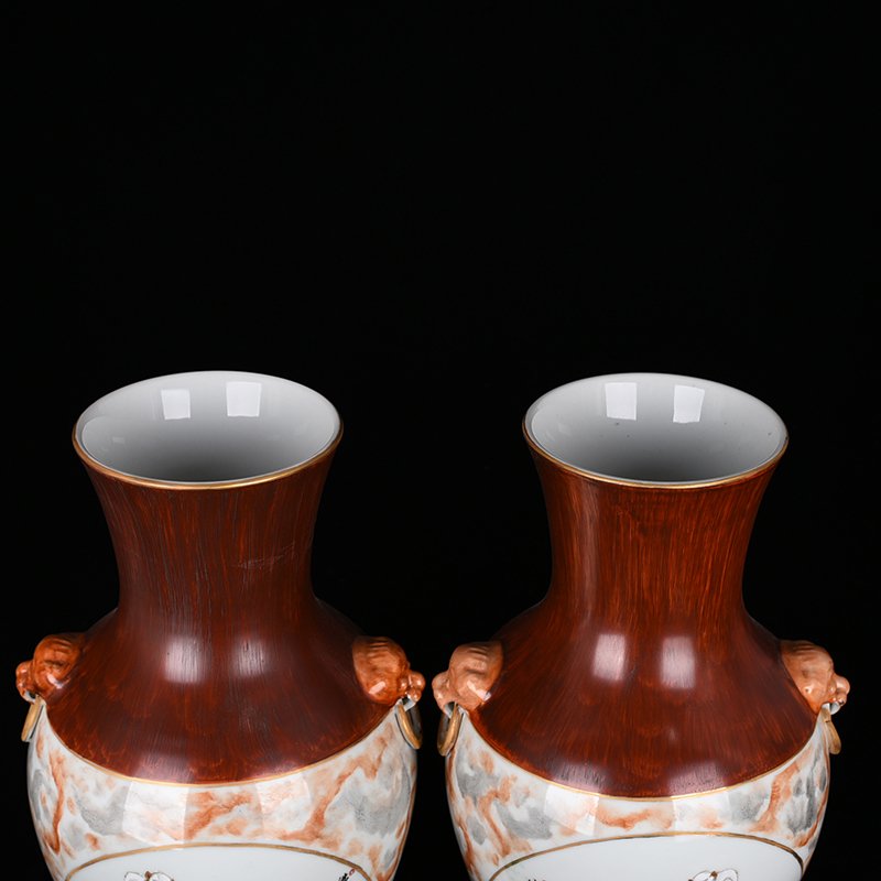 Qing Dynasty Qianlong pastel consecrated Arhat verses holding ear vase
