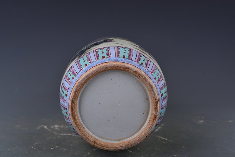 Qing Dynasty Qianlong pastel chess  calligraphy and painting figure stick vase