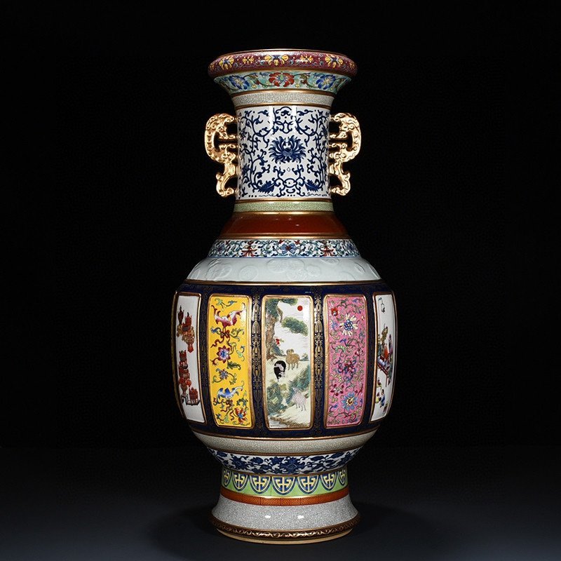 Qing Dynasty Qianlong Pastel Porcelain King and Mother