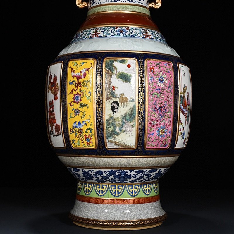 Qing Dynasty Qianlong Pastel Porcelain King and Mother